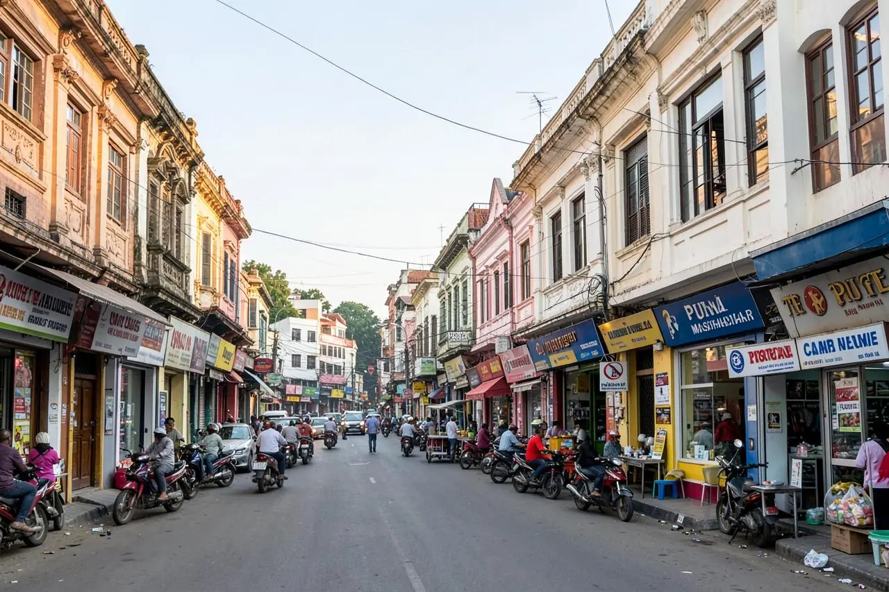 Camp Pune street scene near the Instant Loan Solutions office